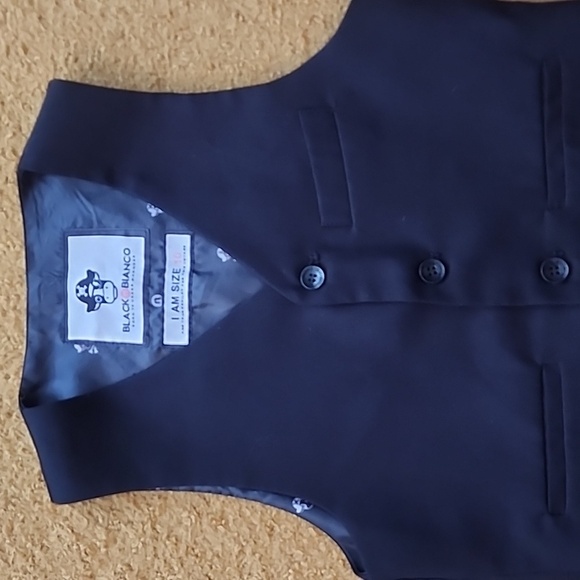 Black Bianco Boys Size 10 Suit Vest - Picture 3 of 7